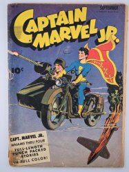 Cover Scan: Captain Marvel Jr.  #11 GD+ 2.5 WWII Motorcycle Cover! - Item ID #410796