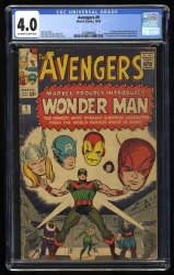 Cover Scan: Avengers #9 CGC VG 4.0 1st Appearance of Silver Age Wonder Man! - Item ID #413658