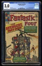 Cover Scan: Fantastic Four #26 CGC GD/VG 3.0 Off White Avengers Crossover!! The Thing!! - Item ID #413670