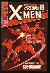 Cover Scan: X-Men #41 FN/VF 7.0 Sub-Human! 1st Appearance Grotesk! Origin of Cyclops! - Item ID #416546