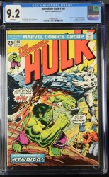 Cover Scan: Incredible Hulk #180 CGC NM- 9.2 White Pages 1st Cameo Appearance of Wolverine! - Item ID #416810