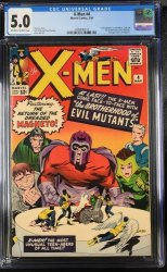 Cover Scan: X-Men #4 CGC VG/FN 5.0 1st Appearance Quicksilver Scarlet Witch!  - Item ID #416814