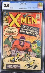 Cover Scan: X-Men #4 CGC GD/VG 3.0 Off White 1st Appearance Quicksilver Scarlet Witch!  - Item ID #419694