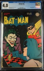 Cover Scan: Batman #23 CGC VG 4.0 Off White Joker Chess Cover and Story! - Item ID #427678