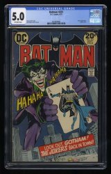 Cover Scan: Batman #251 CGC VG/FN 5.0 Joker's Revenge! Classic Neal Adams Joker Cover! - Item ID #432429