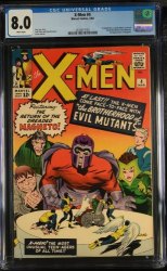 Cover Scan: X-Men #4 CGC VF 8.0 White Pages 1st Appearance Quicksilver Scarlet Witch!  - Item ID #433866