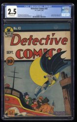 Cover Scan: Detective Comics (1937) #43 CGC GD+ 2.5 Off White Kane/Robinson Cover! Batman! - Item ID #435980