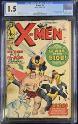 Cover Scan: X-Men #3 CGC FA/GD 1.5 1st Appearance Blob Cyclops Angel! Jack Kirby Cover! - Item ID #436436