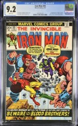 Cover Scan: Iron Man #55 CGC NM- 9.2 White Pages 1st Appearance Thanos Drax! - Item ID #438968