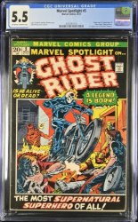 Cover Scan: Marvel Spotlight #5 CGC FN- 5.5 1st Appearance Ghost Rider! Ploog Cover - Item ID #438969