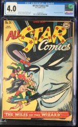 Cover Scan: All-Star Comics #34 CGC VG 4.0 Cream To Off White 1st Appearance of Wizard! - Item ID #440910