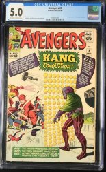 Cover Scan: Avengers #8 CGC VG/FN 5.0 1st Appearance Kang The Conqueror! Jack Kirby Cover! - Item ID #440915