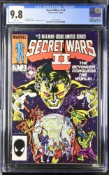 Cover Scan: Secret Wars II #3 CGC NM/M 9.8 White Pages 1st Full Appearance Beyonder! - Item ID #442993