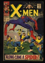 Cover Scan: X-Men #35 VG+ 4.5 Spider-Man! 1st Appearance of Changeling! - Item ID #446336