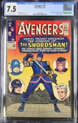 Cover Scan: Avengers #19 CGC VF- 7.5 1st Appearance Swordsman Origin Hawkeye! - Item ID #446410