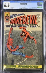 Cover Scan: Daredevil #16 CGC FN+ 6.5 Spider-Man Appearance! 1st Romita Spider-Man Cover! - Item ID #446411