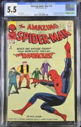 Cover Scan: Amazing Spider-Man #10 CGC FN- 5.5 White Pages 1st Full Appearance Enforcers! - Item ID #446415