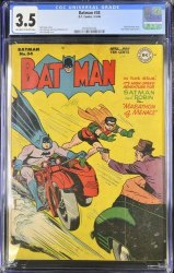 Cover Scan: Batman #34 CGC VG- 3.5 Off White to White Motorcycle Cover! - Item ID #446433